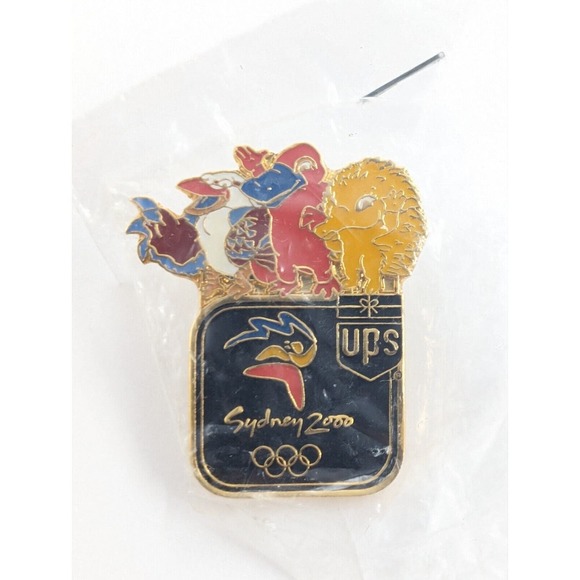 VTG 2000 Sydney Summer Olympics Mascots UPS United Parcel Service Logo Ename Pin - Picture 5 of 5